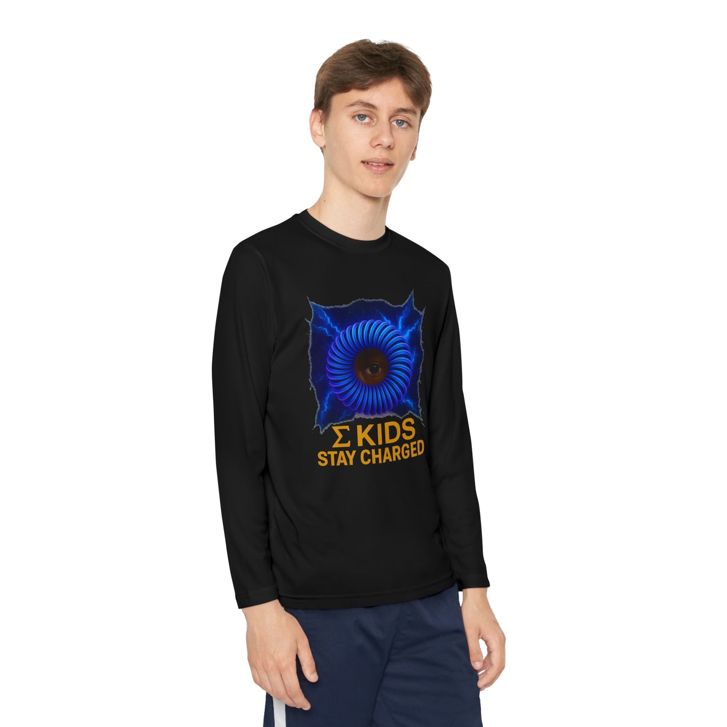 Σ Kids “Stay Charged” Long Sleeve Tee | Sigma Kids Edition