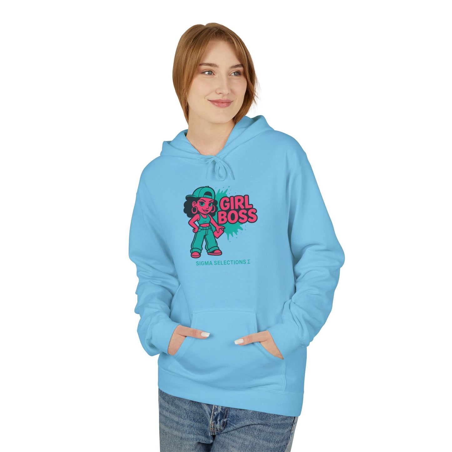 Girl Boss Hoodie  Sigma Selections Σ Neon Streetwear Edition (Gildan SF500)