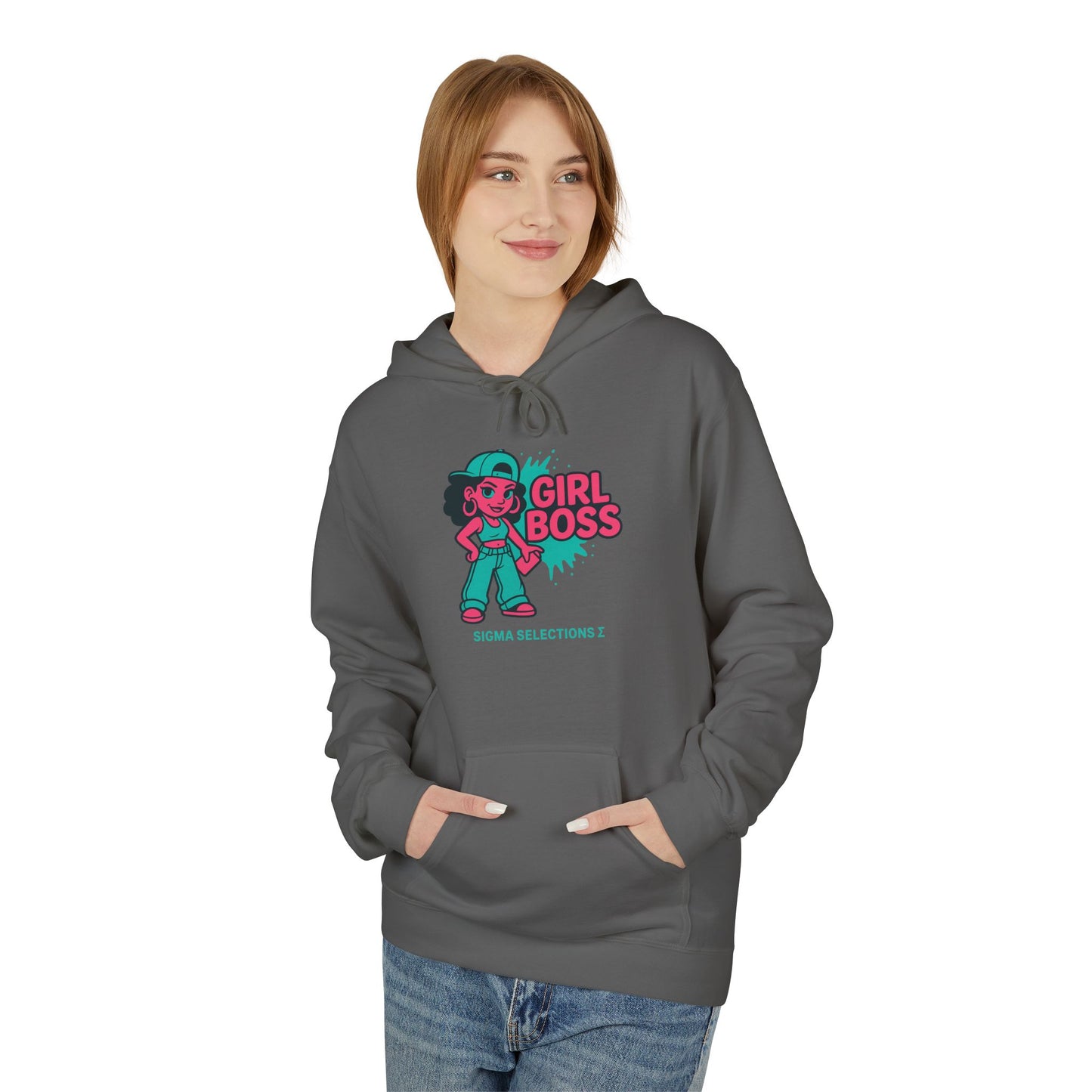 Girl Boss Hoodie  Sigma Selections Σ Neon Streetwear Edition (Gildan SF500)